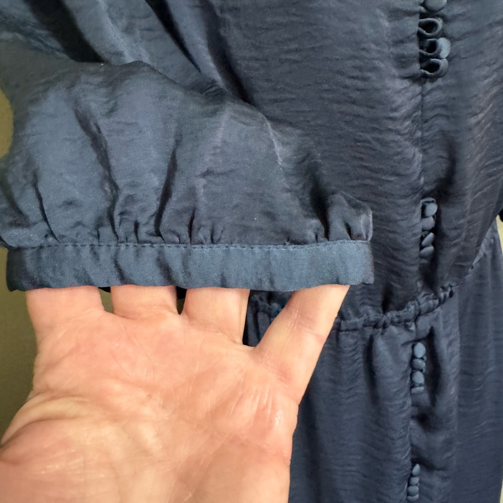 ModCloth Blue Button Front Dress, Size M - Picture 3 of 6